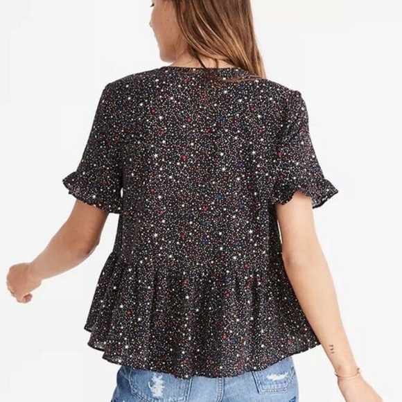 Madewell xs blouse , peplum style , button up. - Picture 3 of 6